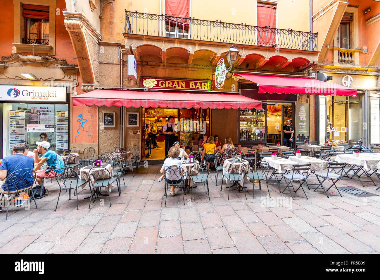 Gran Bar, Via D'Azeglio, Bologna, Italy Stock Photo Alamy