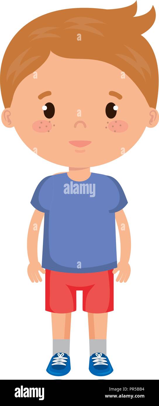cute and little boy character vector illustration design Stock Vector ...