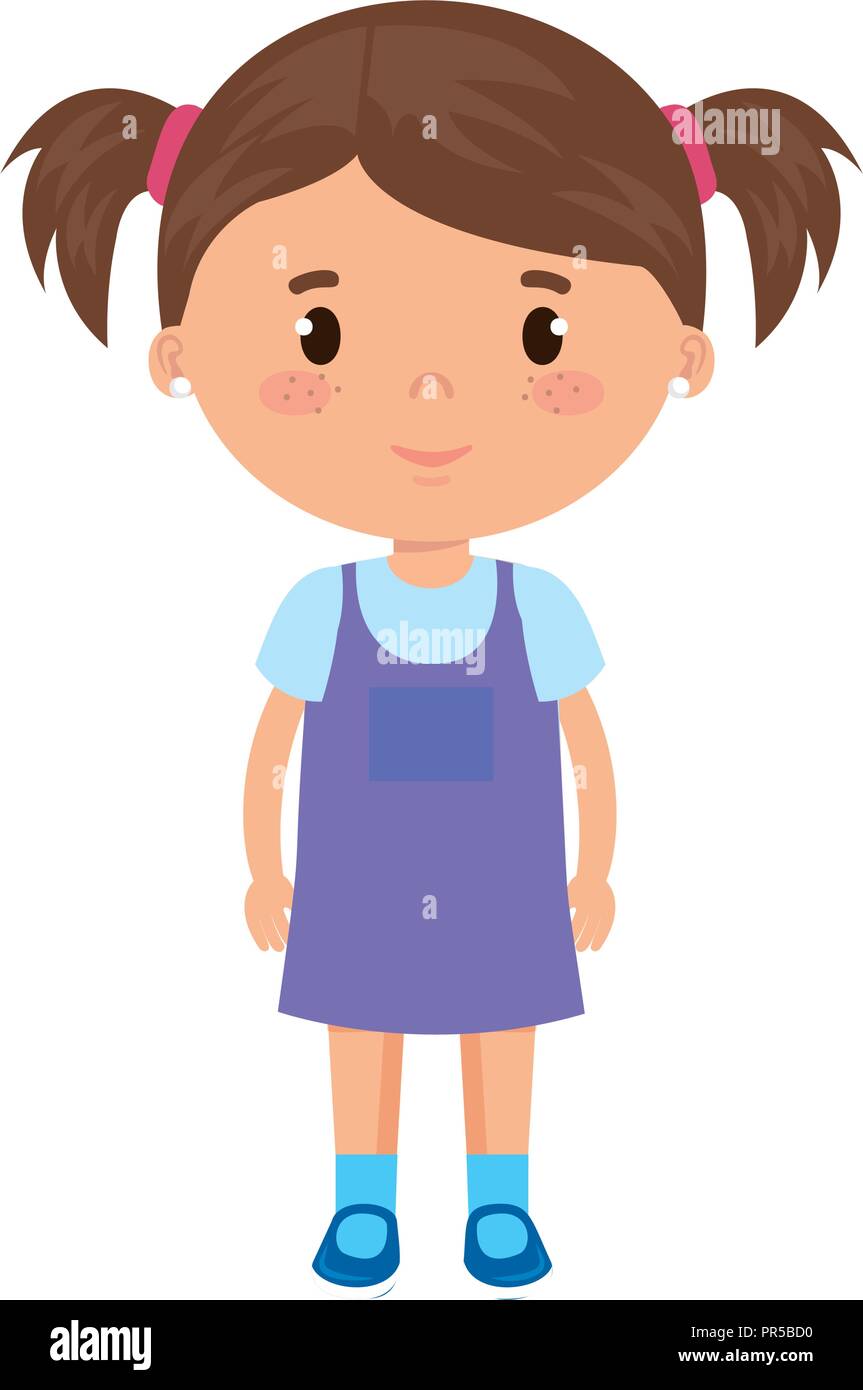 cute and little girl character vector illustration design Stock Vector