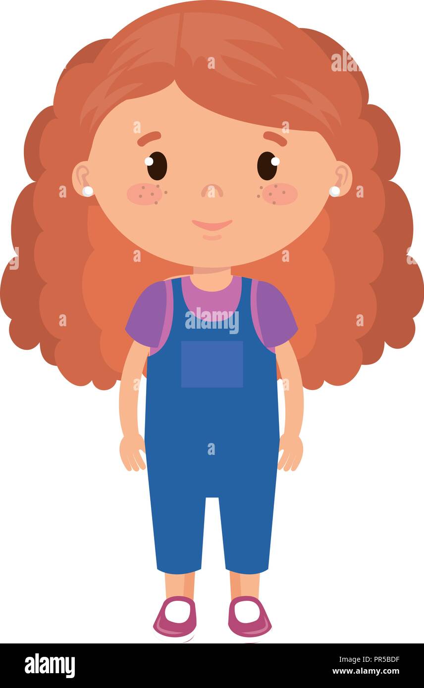 cute and little girl character vector illustration design Stock Vector ...