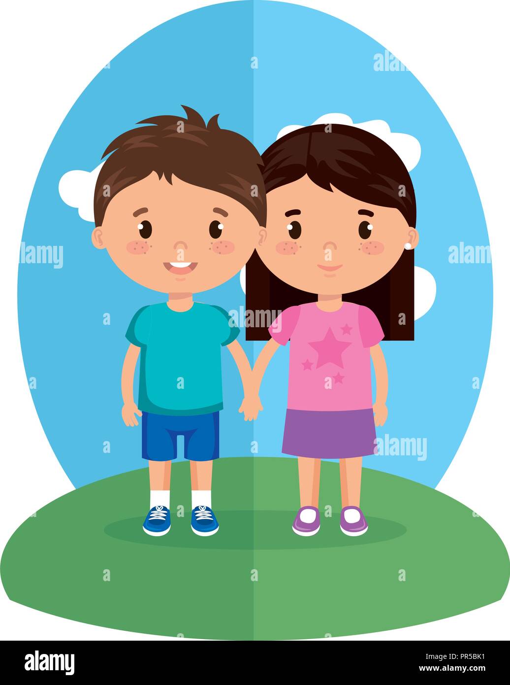 cute and little kids characters vector illustration design Stock Vector ...