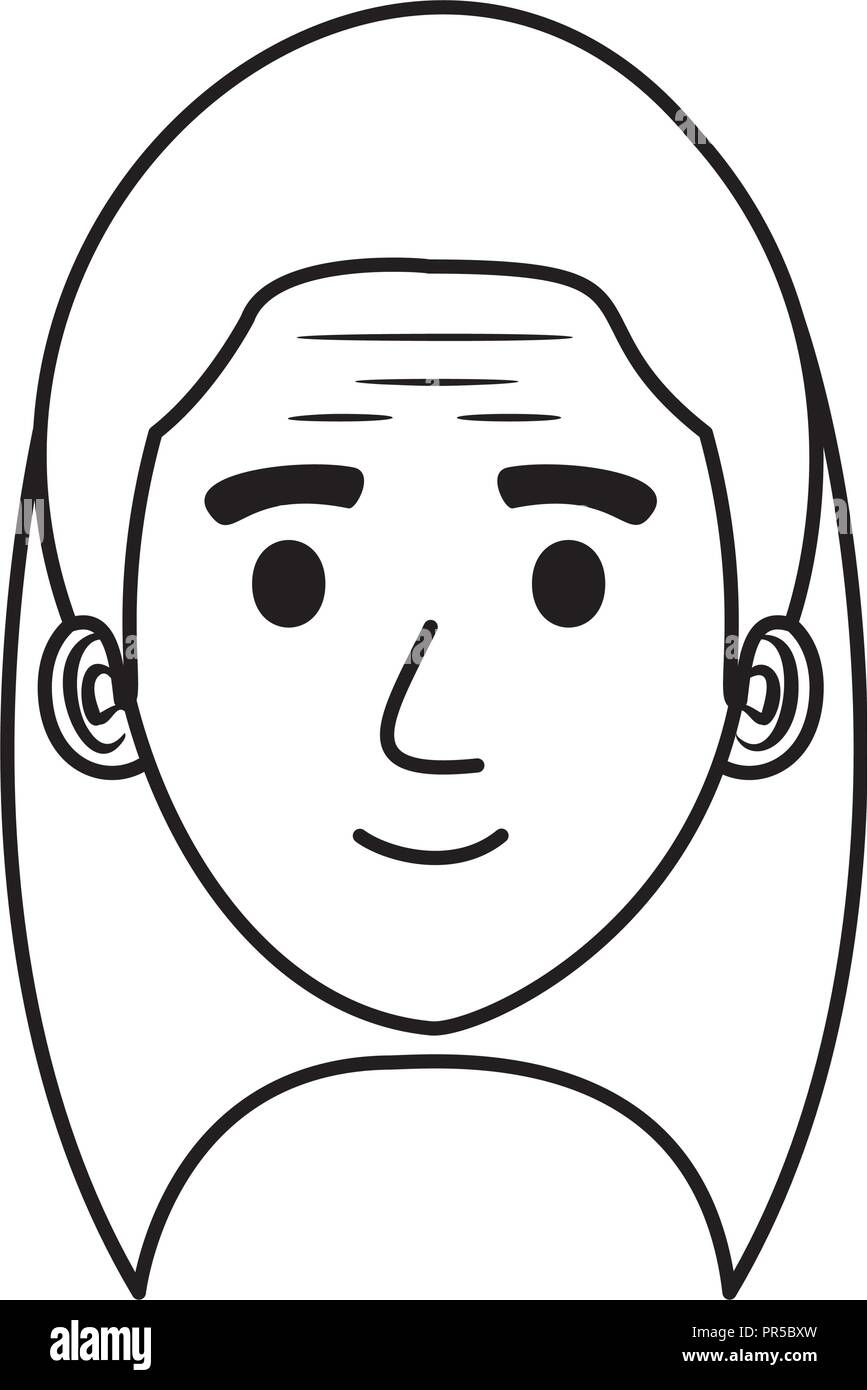 head old woman avatar character vector illustration design Stock Vector ...