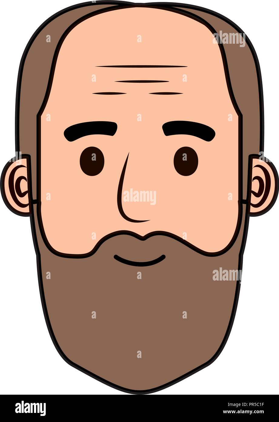 head old man bald with beard avatar character vector illustration design  Stock Vector Image & Art - Alamy
