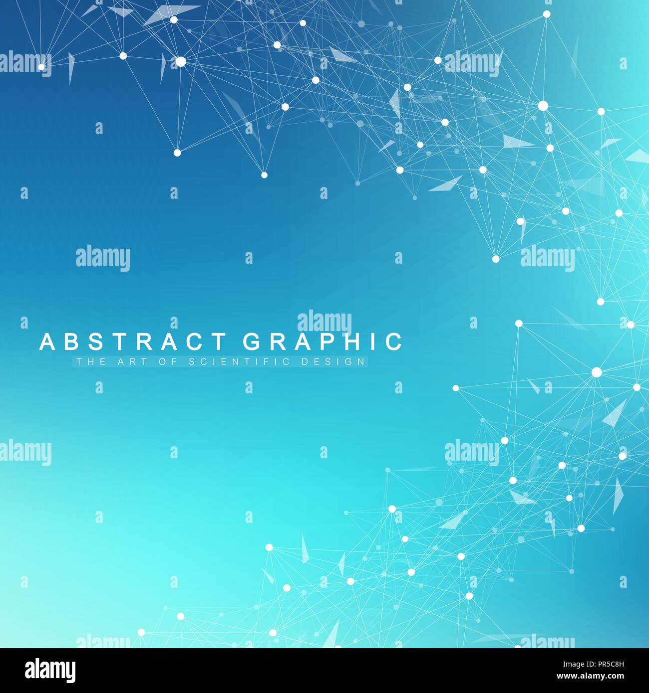 Technology abstract background with connected line and dots. Big data ...