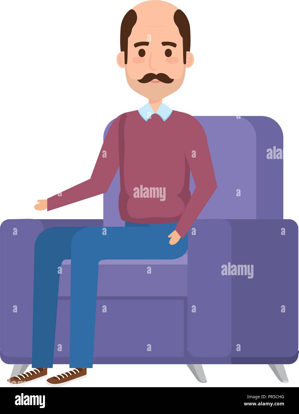 old man in the sofa avatar character Stock Vector Image & Art - Alamy