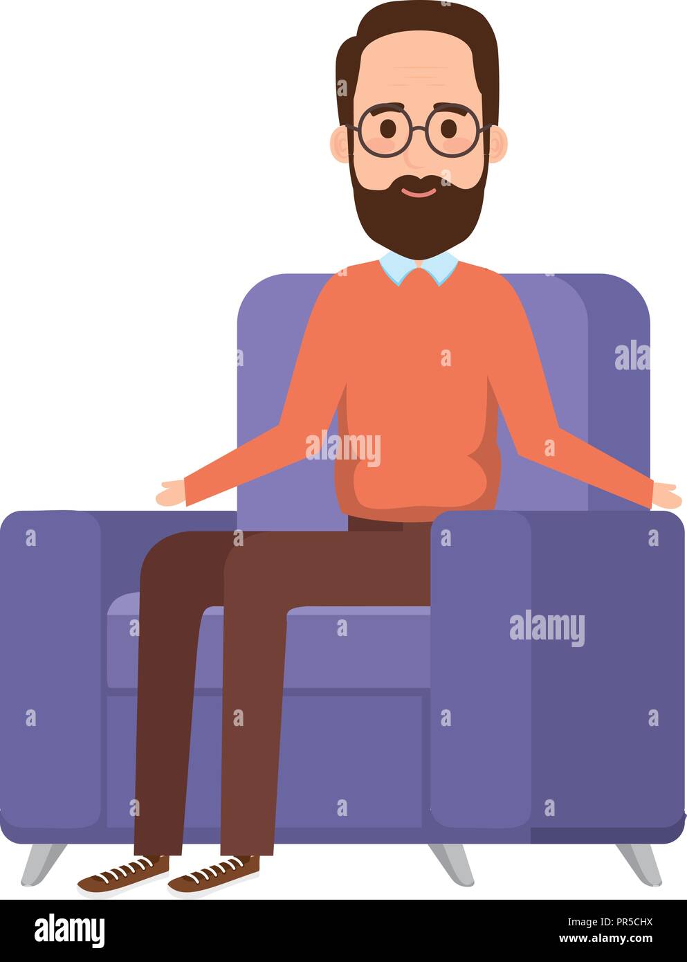 old man in the sofa avatar character Stock Vector Image & Art - Alamy