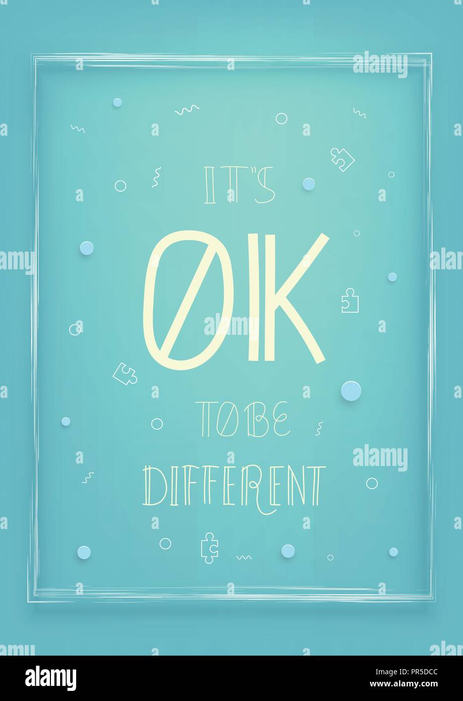 It's Ok To Be Different Quote. Handwritten Lettering Vector Composition ...