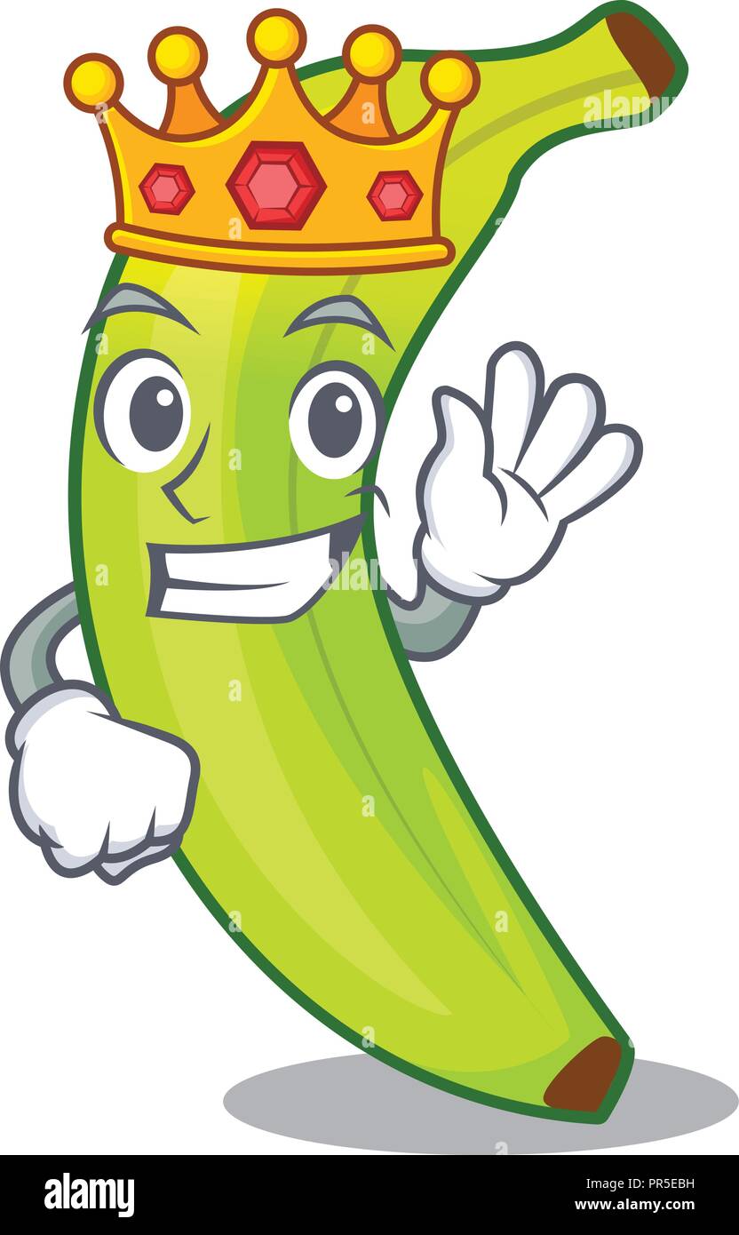 King fruit green bananas isolated on mascot Stock Vector Image & Art