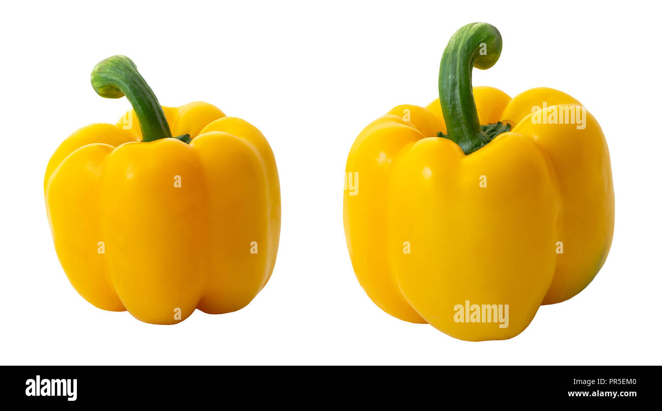 Yellow Bell pepper isolated on white background Stock Photo - Alamy