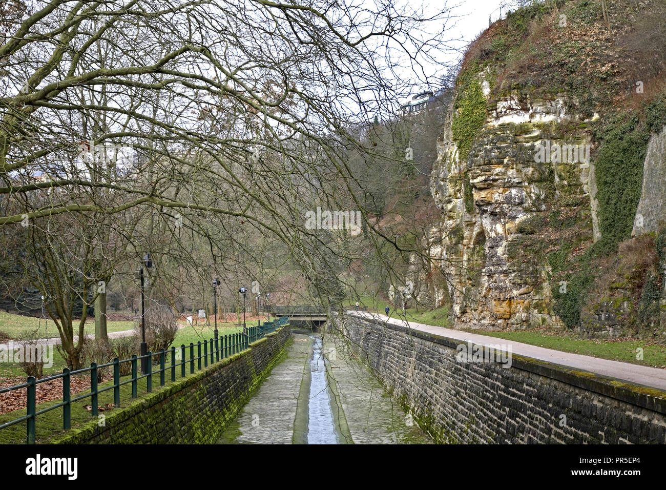 Petrusse Valley in Luxembourg city. Luxembourg Stock Photo