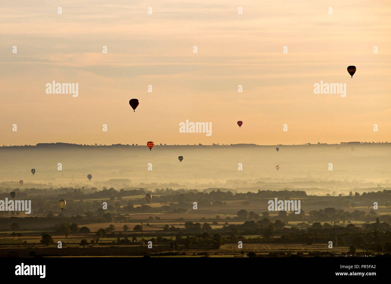 Hot Air Balloons take part in the York Balloon Fiesta in Yorkshire