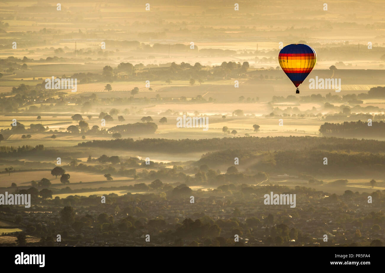A Hot Air Balloon takes part in the York Balloon Fiesta in Yorkshire. Stock Photo