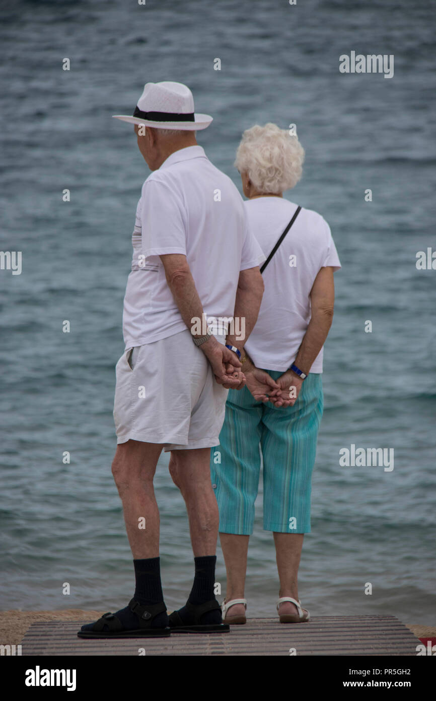 Pensioners on holiday Stock Photo