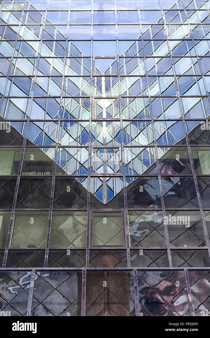 glass facade London abstract reflections Stock Photo