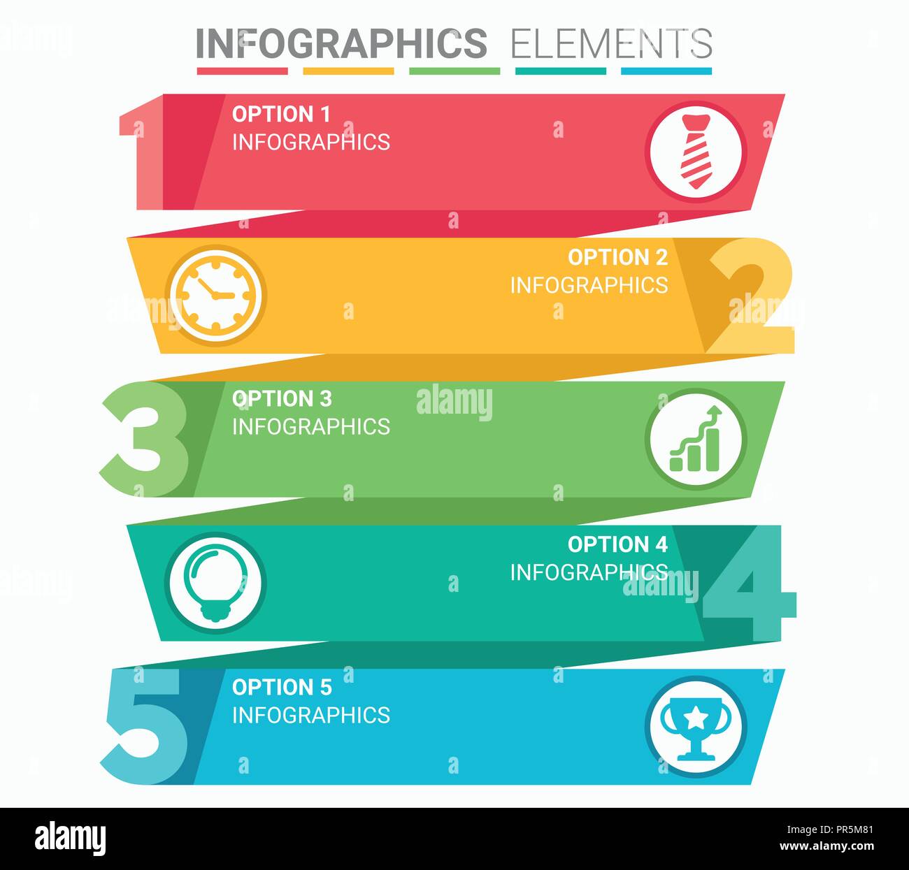 INFOGRAPHICS element abstract design the number top five list template