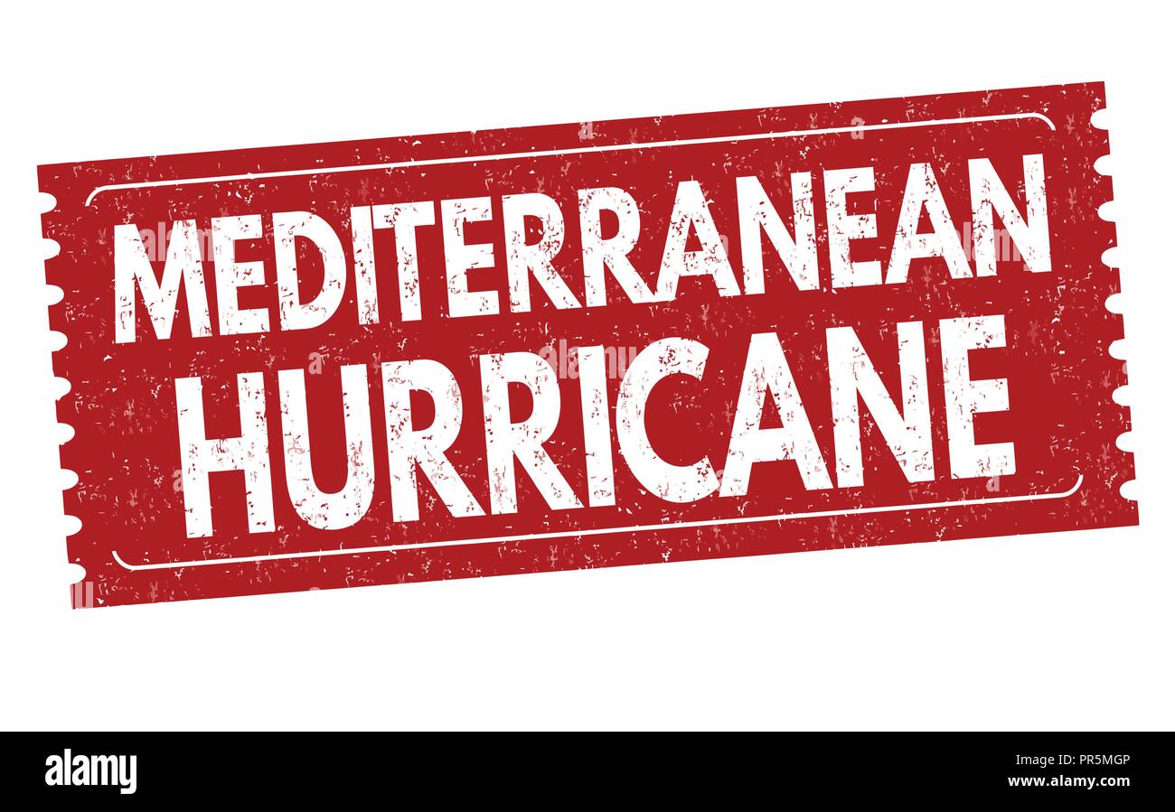 Mediterranean hurricane sign or stamp on white background, vector illustration Stock Vector