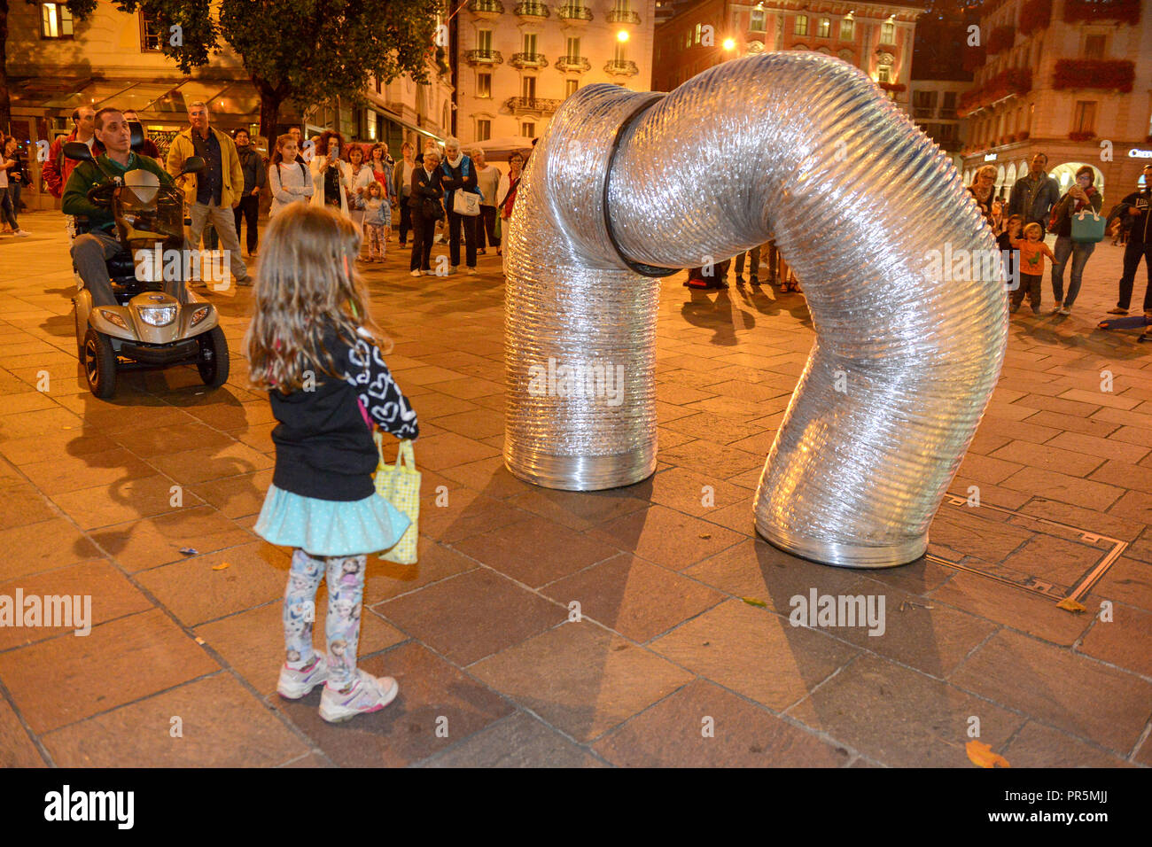 Lugano, Switzerland - 15 July 2016 - comedians Bedlam Oz at Buskers Festival in Lugano, Switzerland Stock Photo