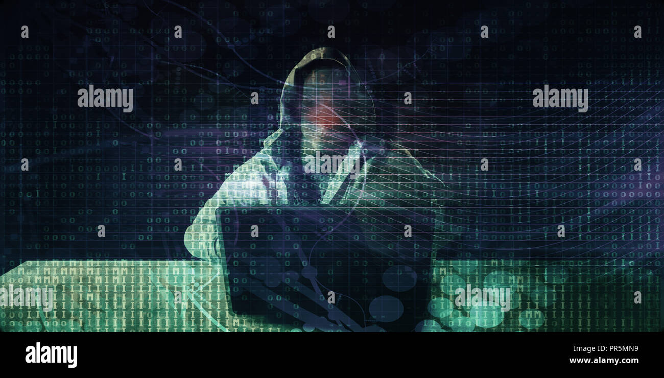Hacker in Front of Computer Laptop Security Technology Stock Photo - Alamy