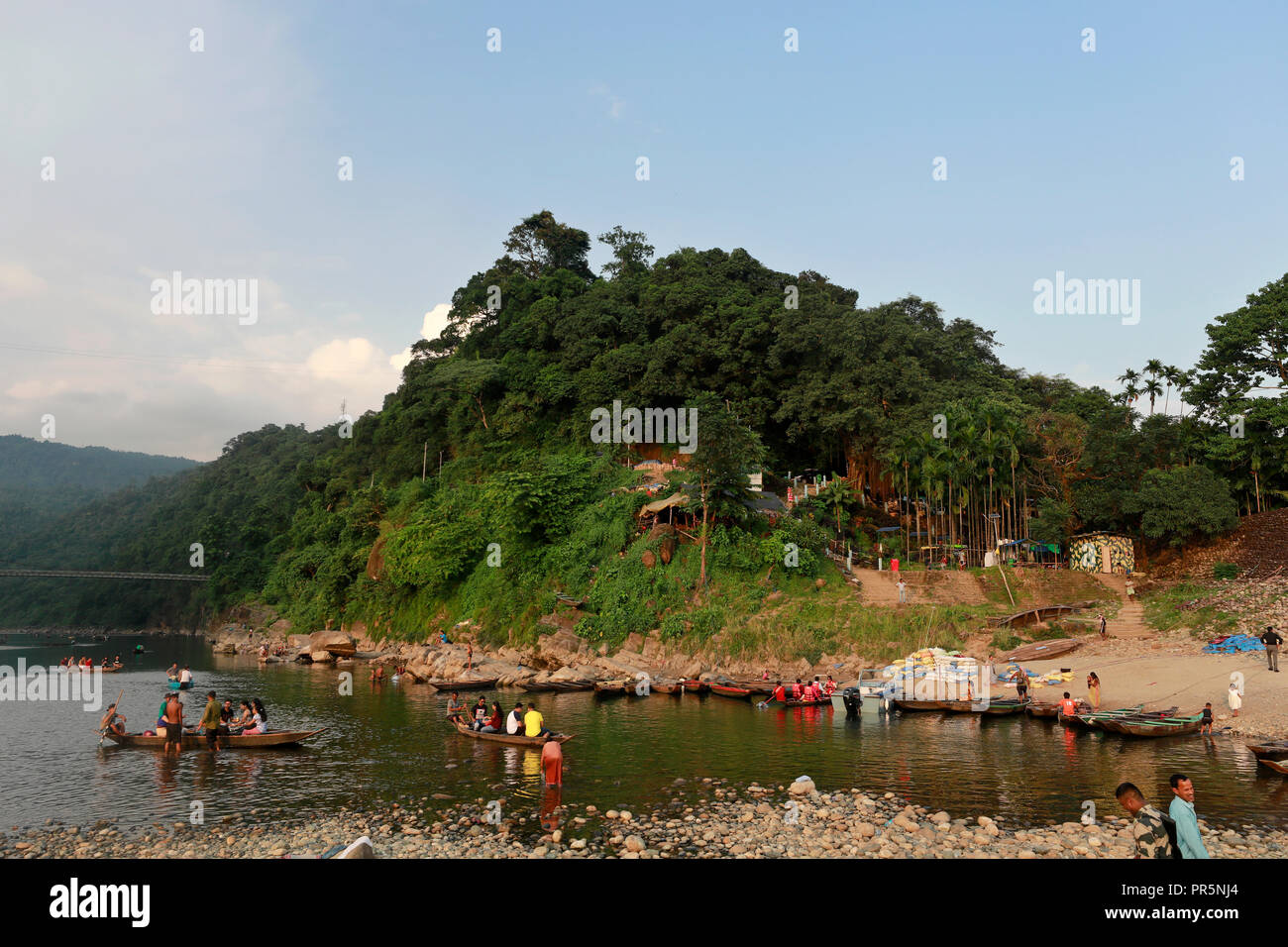 Sylhet, Bangladesh - September 23, 2018: Jaflong is a hill station and popular tourist destination in the Division of Sylhet, Bangladesh. It is locate Stock Photo