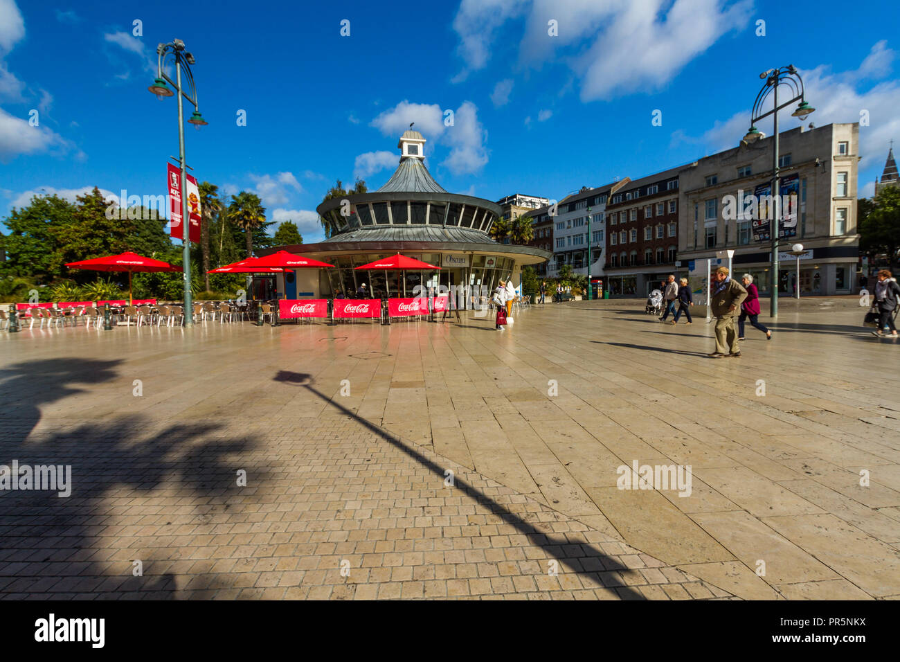 Bournemouth, United Kingdom – Bournemouth Square pedestrianised area on September 21 2018 in Bournemouth. Stock Photo