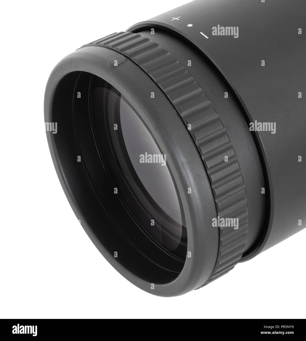 Adjustable diopters on a rifle scope isolated on white Stock Photo Alamy