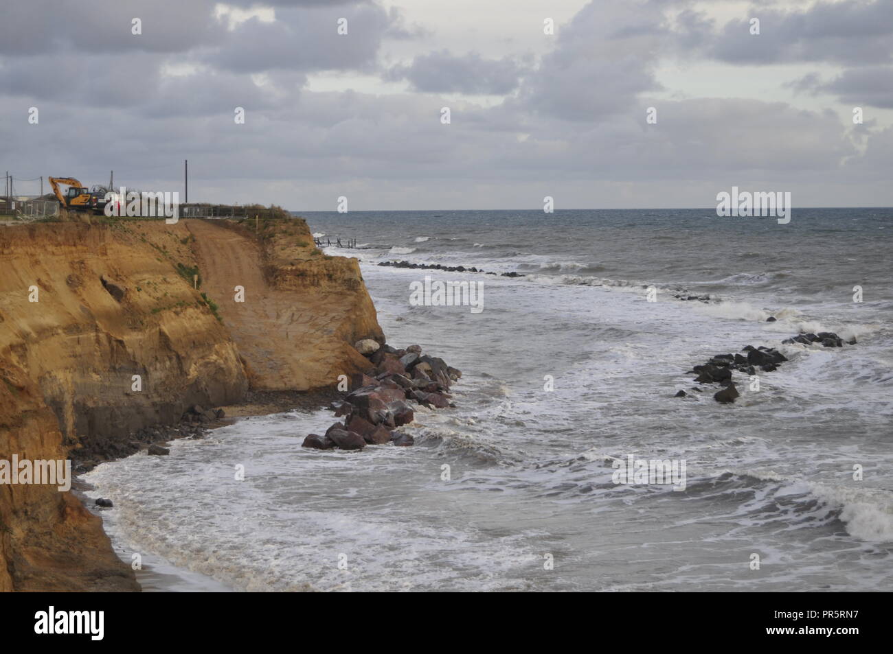 Coastal erosion at Happisburgh in north-east Norfolk, England UK Stock ...