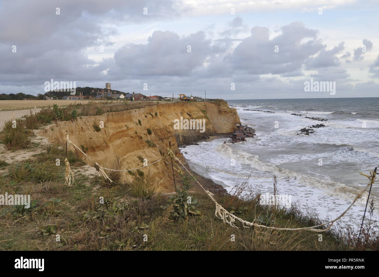 Coastal erosion at Happisburgh in north-east Norfolk, England UK Stock Photo