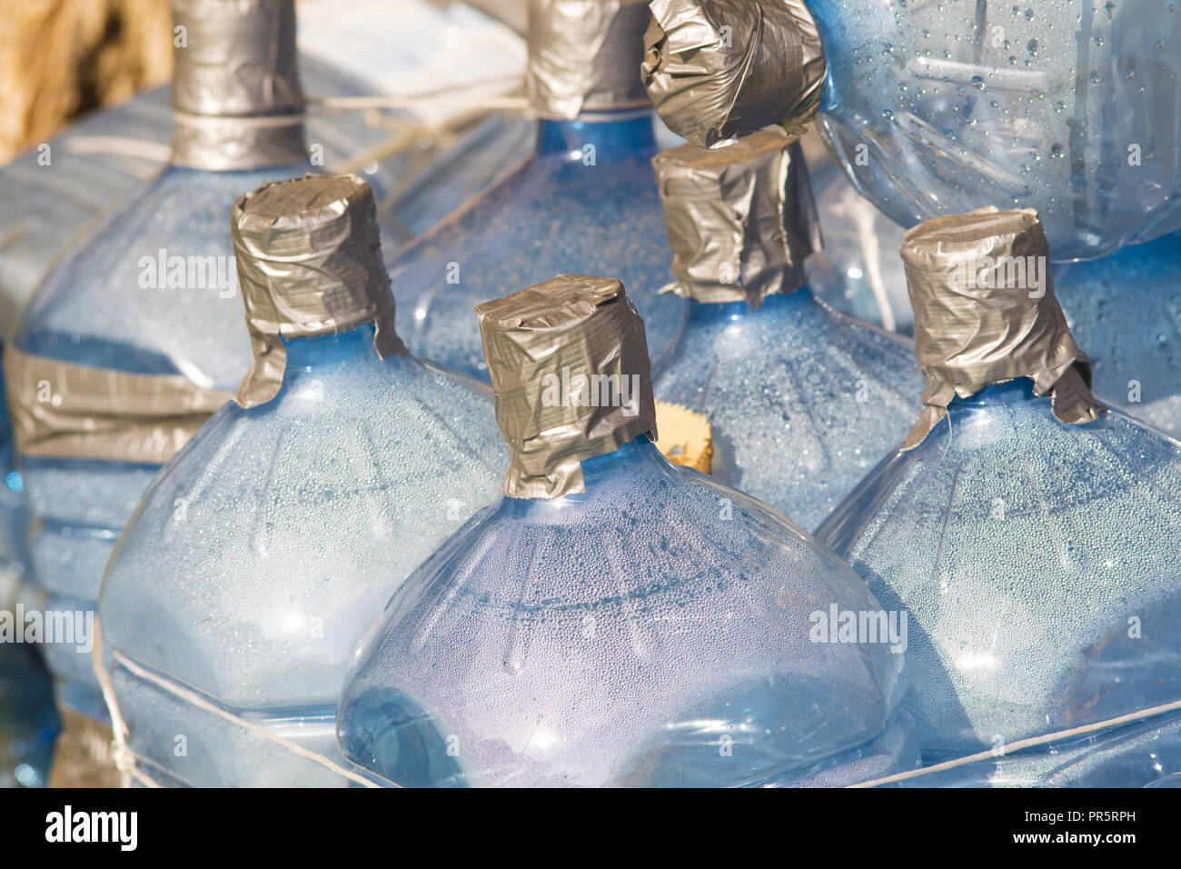 big water bottles to be reused Stock Photo Alamy