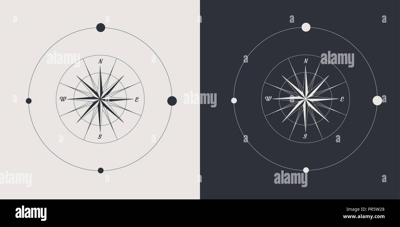 Compass Rose: Black&White Stock Vector Image & Art - Alamy