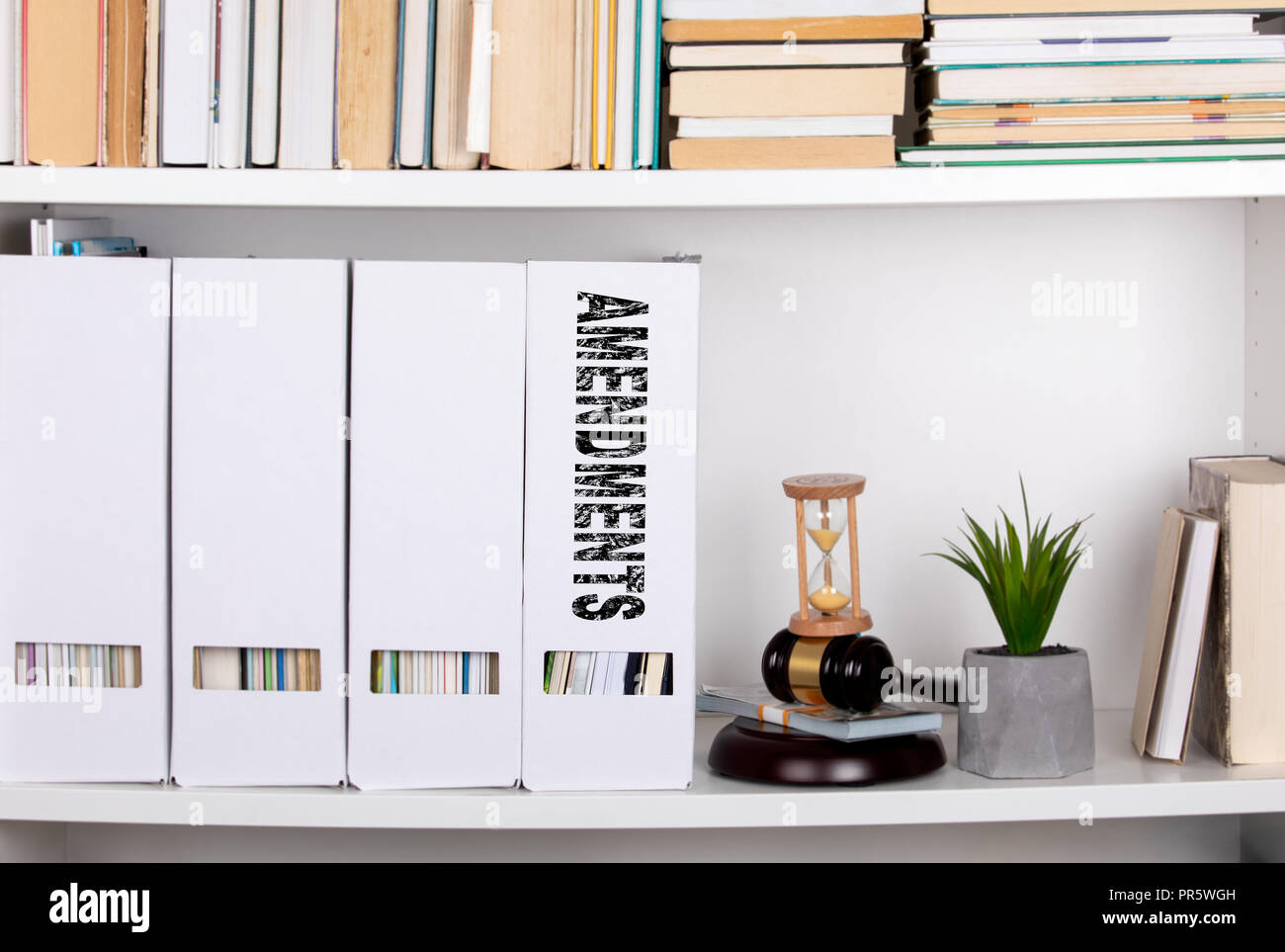 amendments concept. document folders and organizers Stock Photo