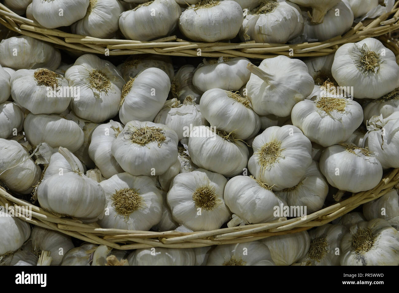 Garlic in Food Market Stock Photo - Alamy