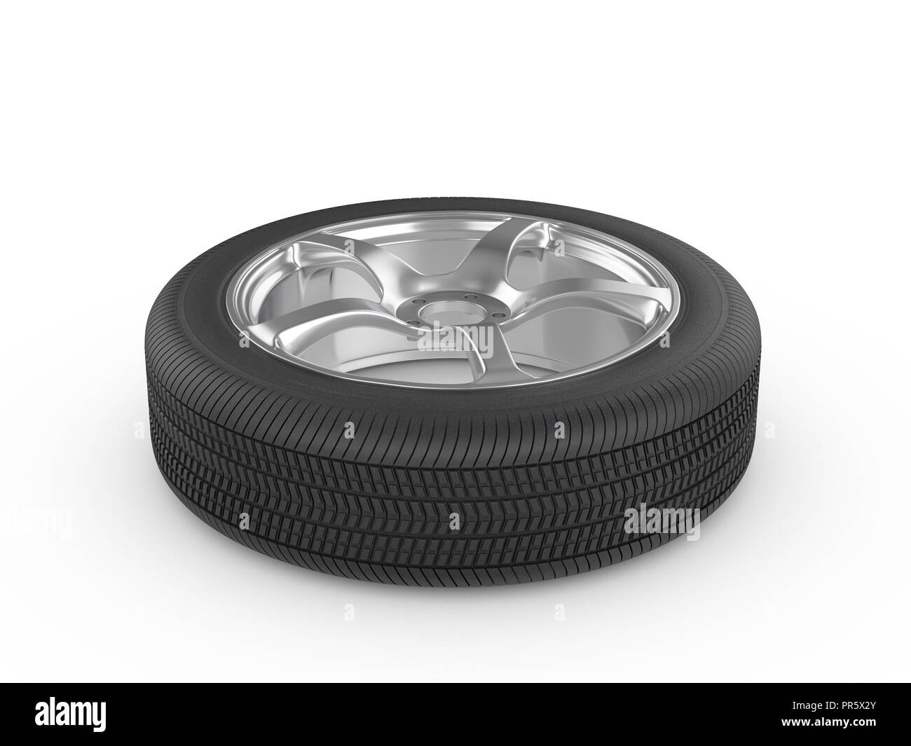 Car wheel tire on a white background. 3d illustration Stock Photo - Alamy