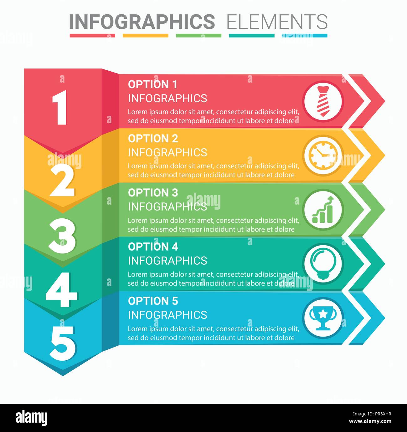 INFOGRAPHICS element abstract design the number top five list template