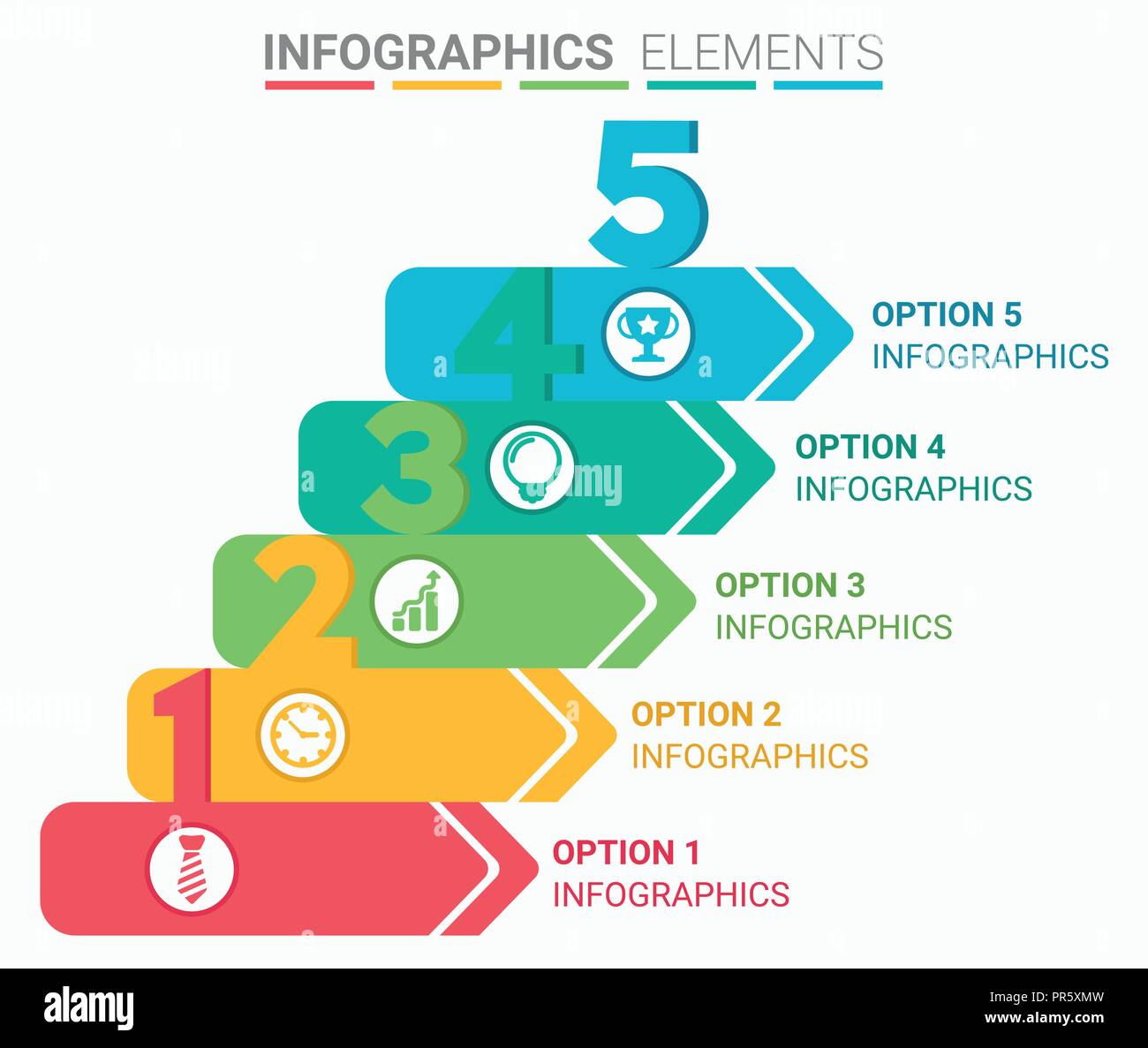 INFOGRAPHICS element abstract design the number top five list template