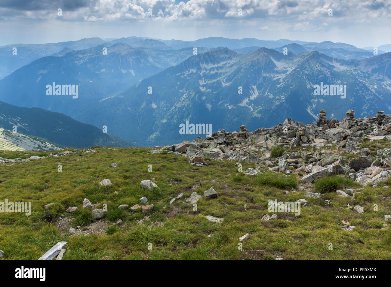 Amazing Landscape from Musala Peak, Rila mountain, Bulgaria Stock Photo ...