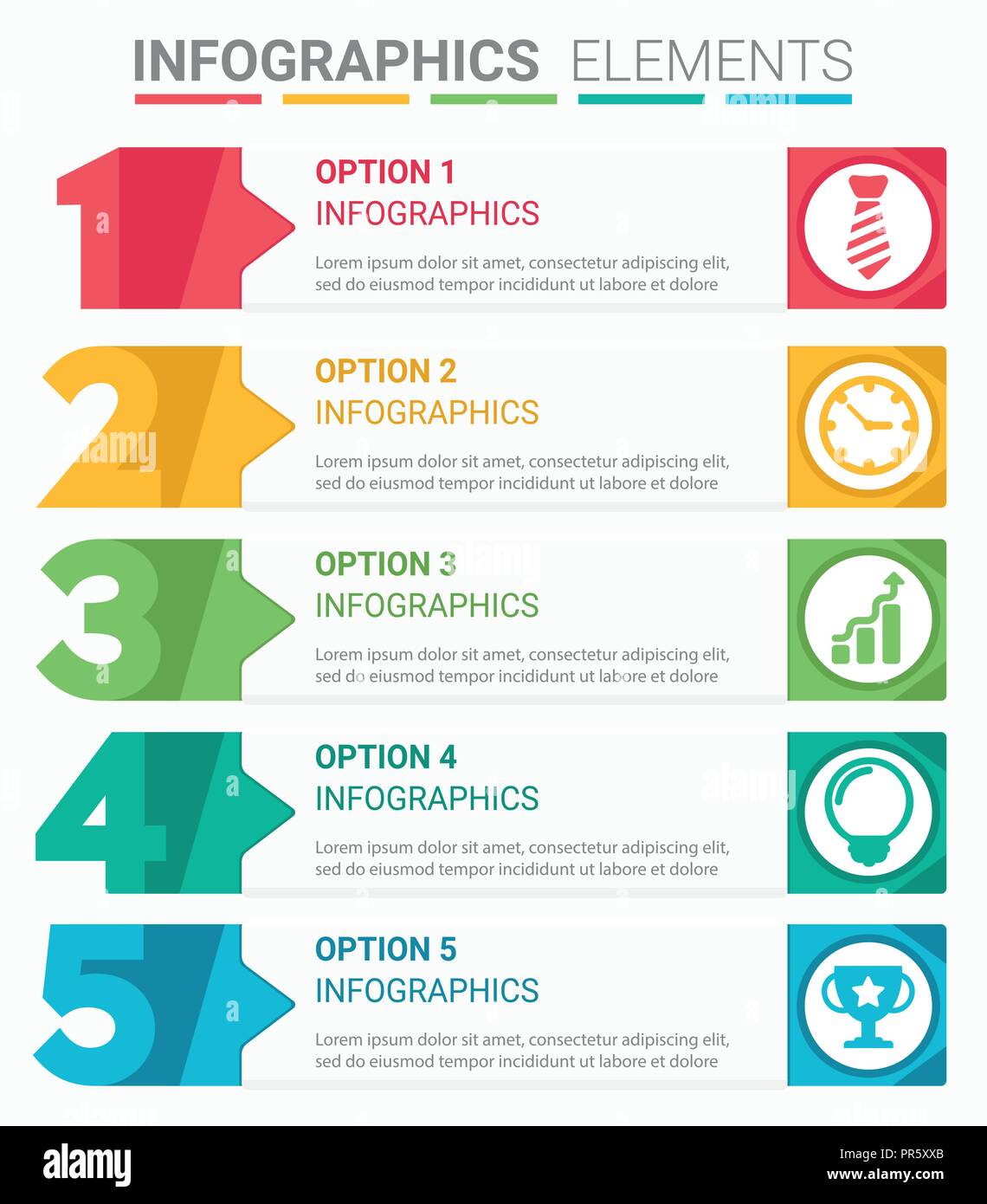 INFOGRAPHICS element abstract design the number top five list template