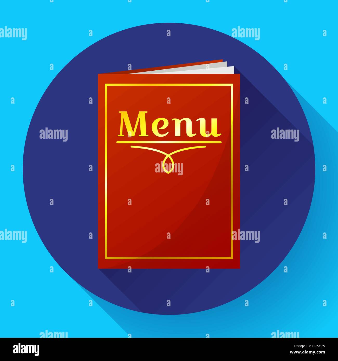 Cafe, restaurant red menu book icon in flat style Stock Vector Image ...
