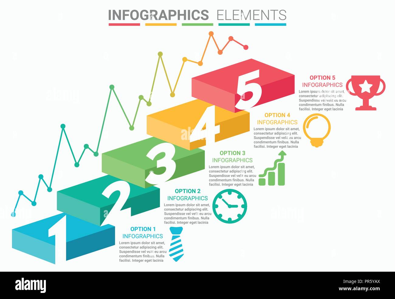 INFOGRAPHICS element abstract design the number top five list template ...