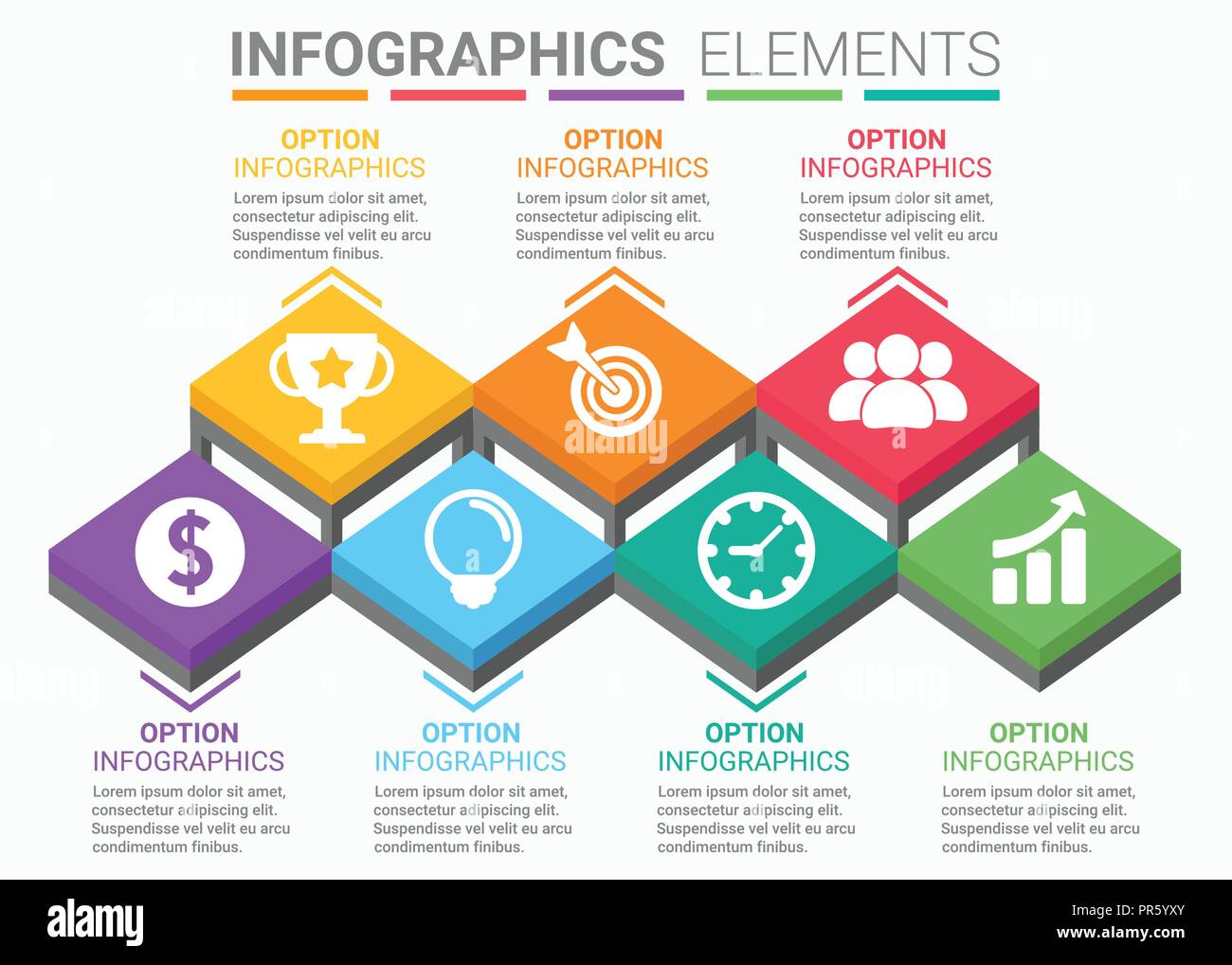 INFOGRAPHICS element abstract design isometric successful concept Stock Vector