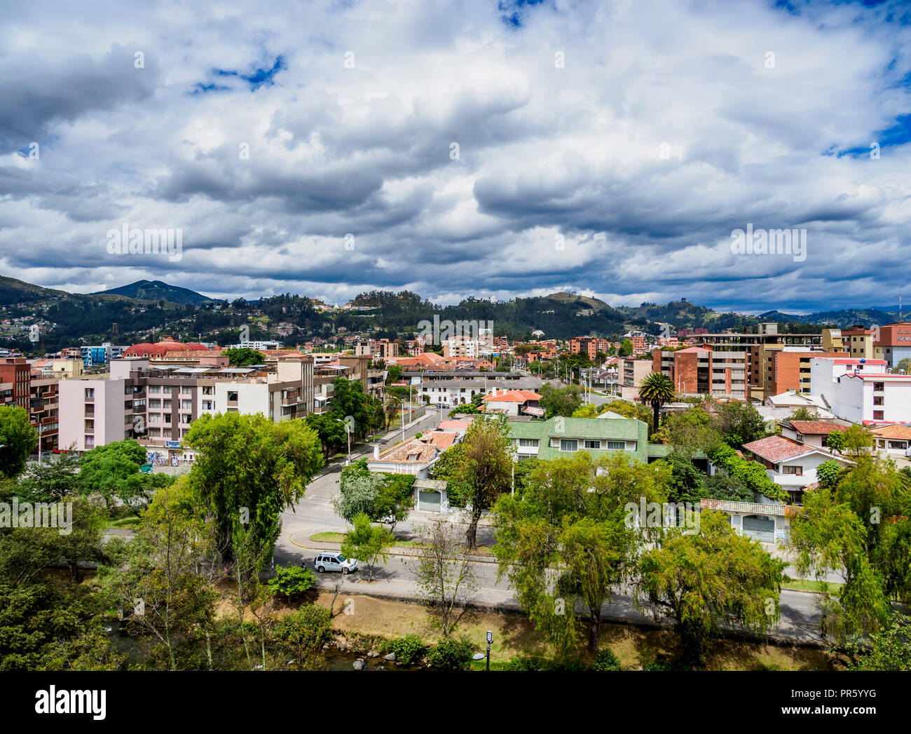 Cuenca Skyline from Barranco, Azuay Province, Ecuador Stock Photo
