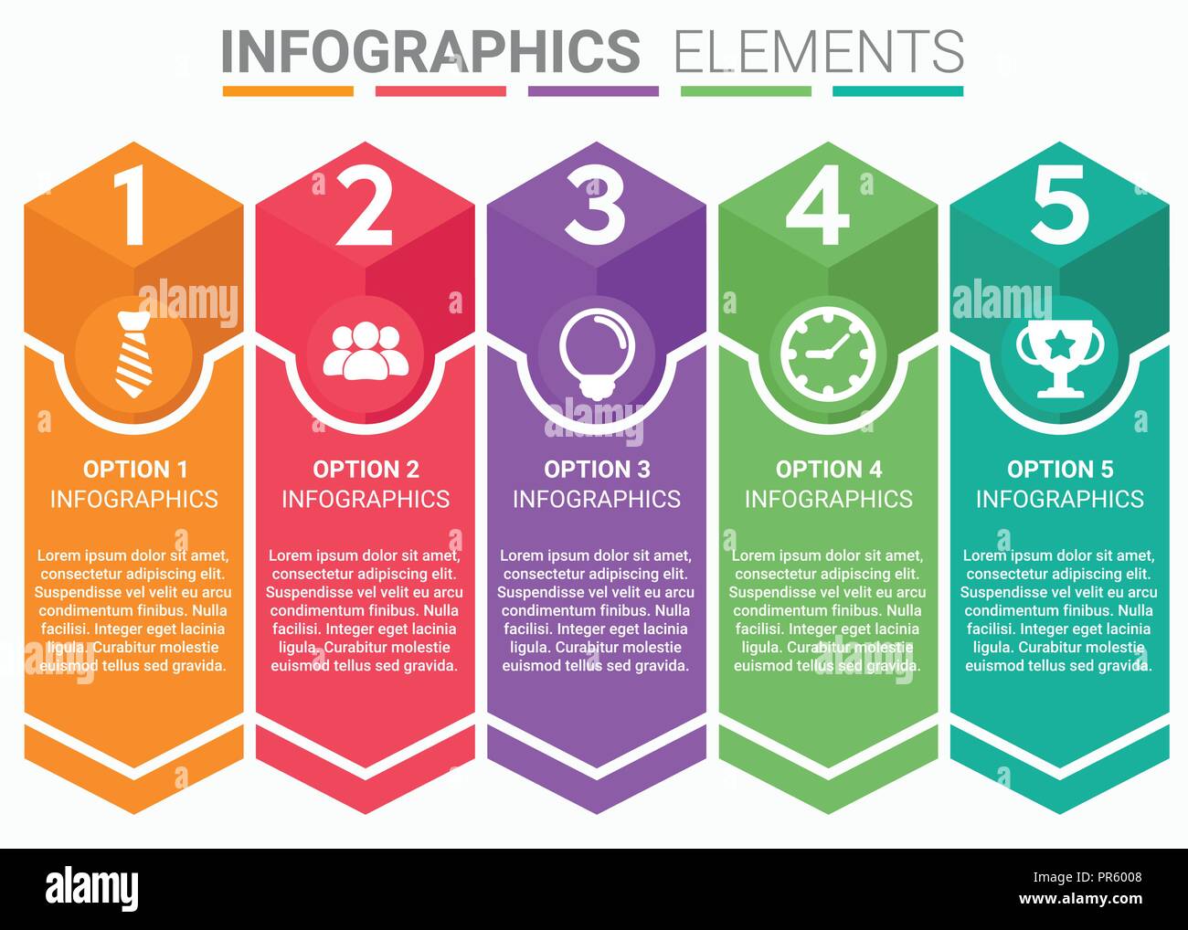 INFOGRAPHICS element abstract design the number top five list template
