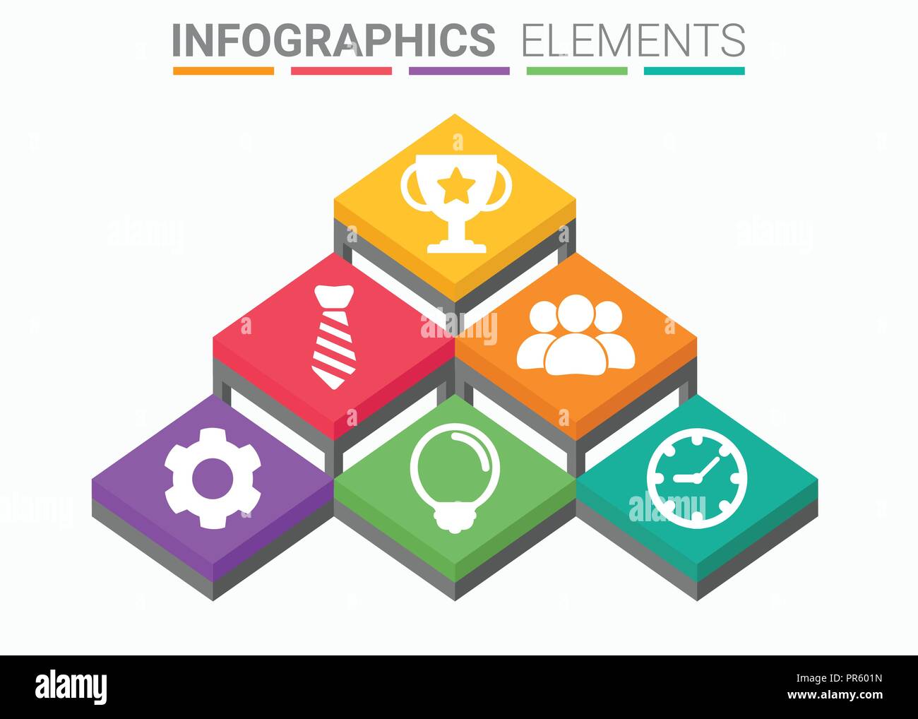 INFOGRAPHICS element abstract design isometric successful concept Stock Vector