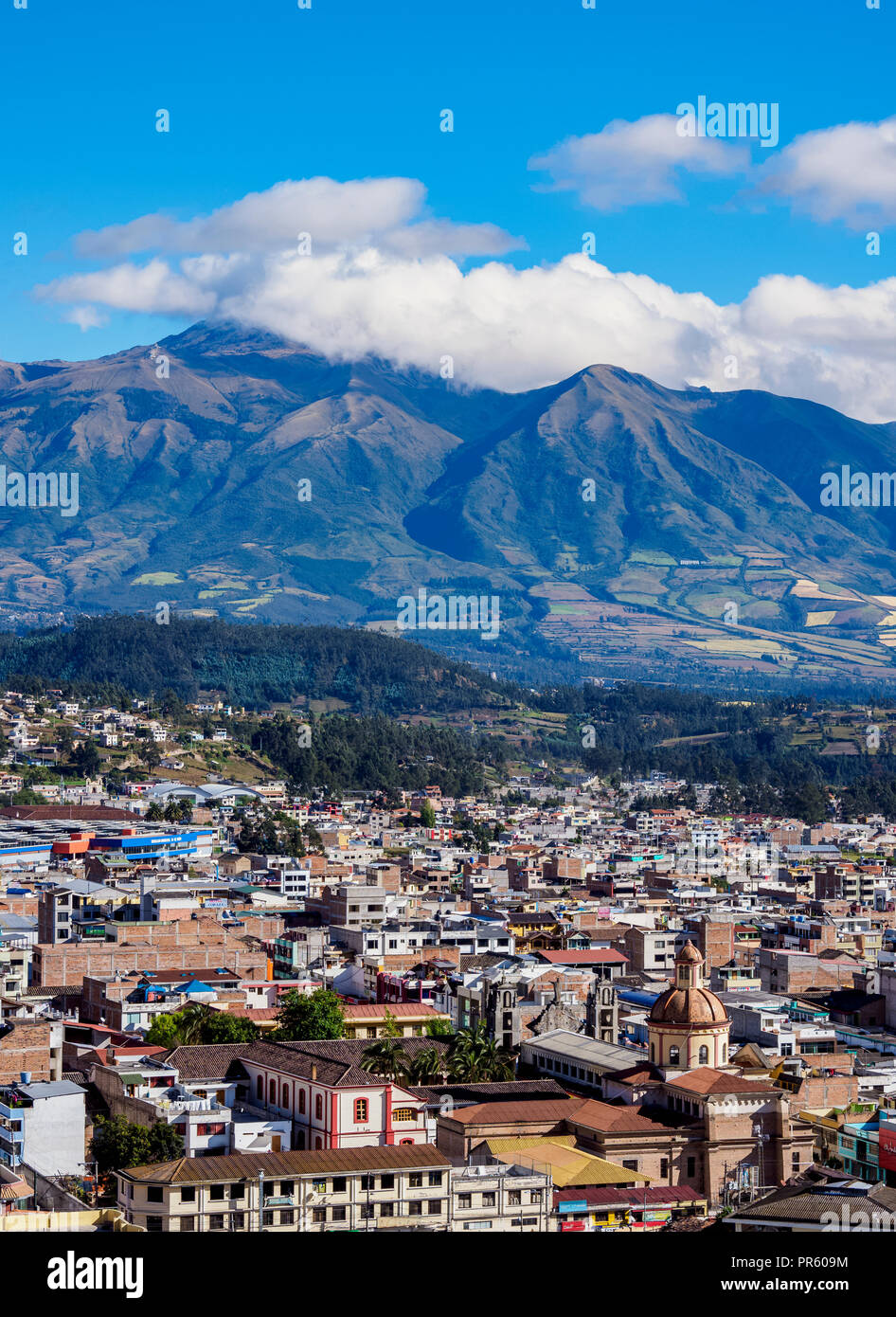 City Center, elevated view, Otavalo, Imbabura Province, Ecuador Stock