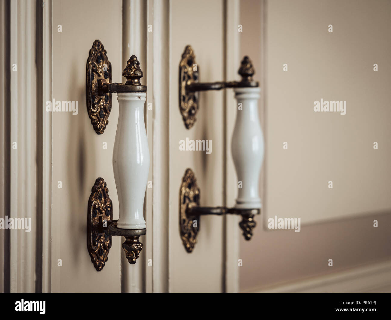 Beautiful Classic White Door Handles Made Of Porcelain