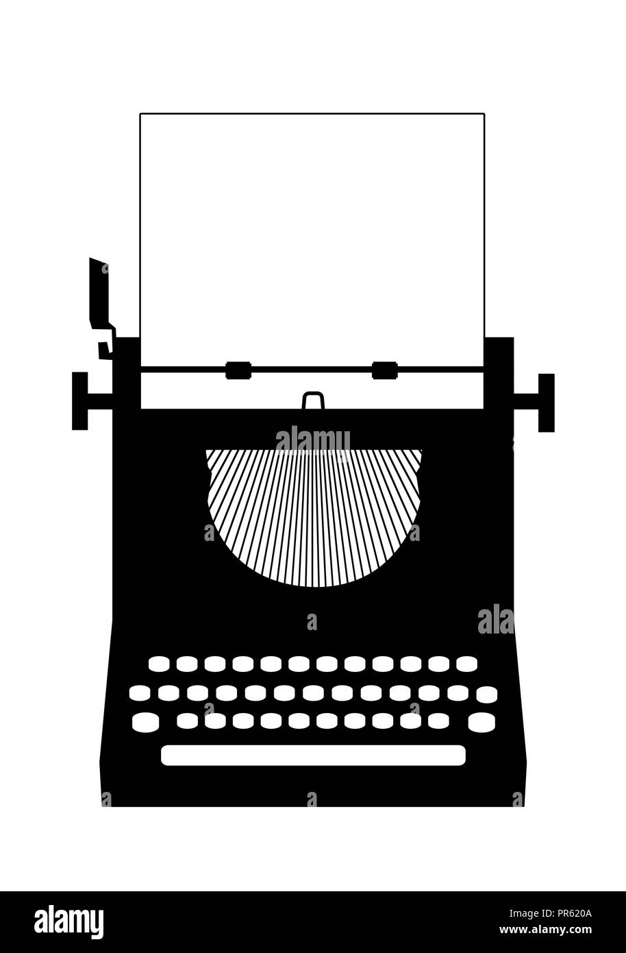 Icon Typewriter Vintage Stock Vector