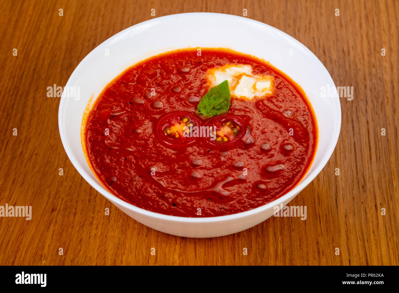 Cold Spanish Gazpacho tomato soup Stock Photo - Alamy