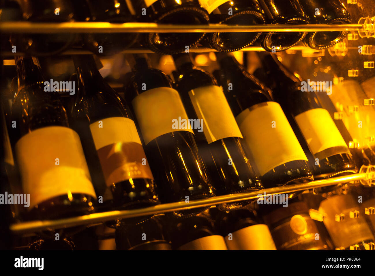 Restaurant wall display wine bottles hi-res stock photography and ...