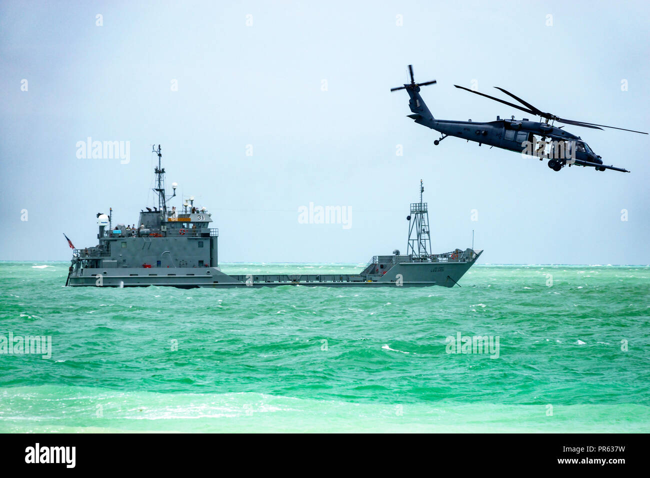 Miami Beach Florida,National Salute to America's Heroes Air & Sea water Show,Sikorsky MH-60G/HH-60G Pave Hawk twin-turboshaft engine helicopter,Atlant Stock Photo