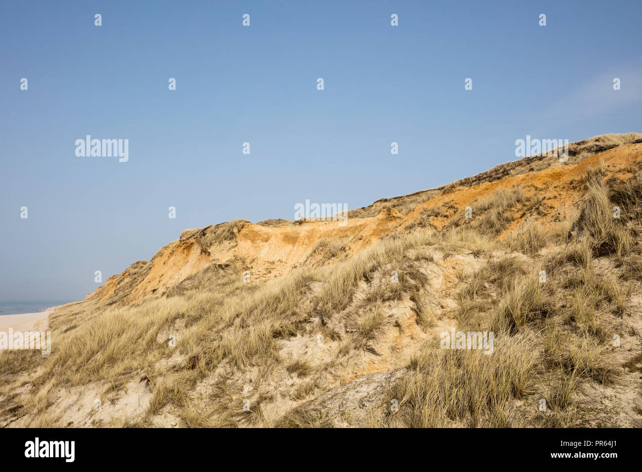Red cliff of Kampen, Sylt, North Frisian Island, North Frisia, Schleswig-Holstein, Germany, Europe Stock Photo