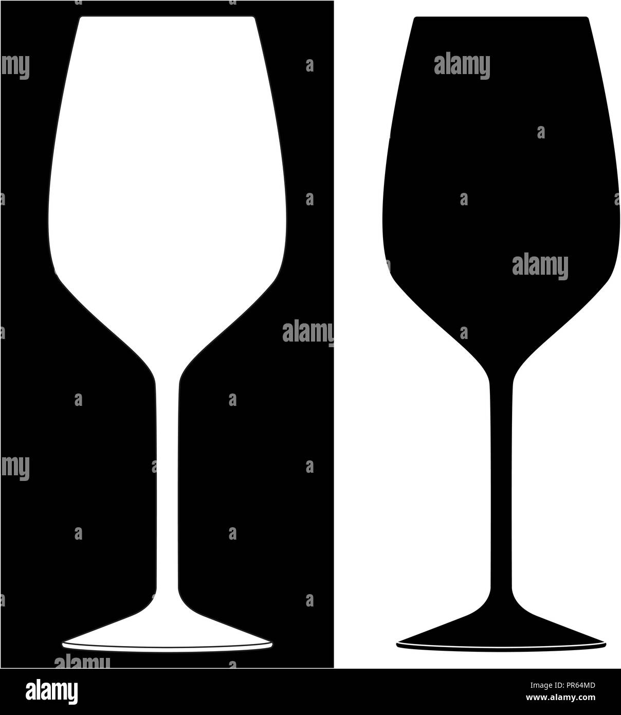 Glass of wine. Icons Stock Vector